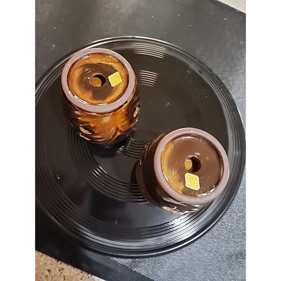 Vintage OMC Otagiri Japan Redware Pottery Owl Candle Brush Pencil Holder Cups - Picture 6 of 7